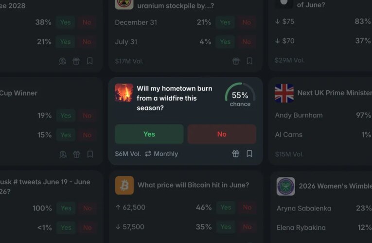 Prediction Markets Let You Bet on Whether a Wildfire Will Burn Down Your Town